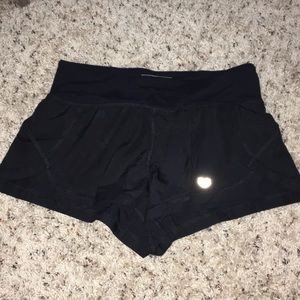 Black athletic shorts with Built in spandex